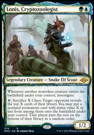 (370) Magic The Gathering Modern Horizons 2: Extras Single: Lonis, Cryptozoologist  Rare