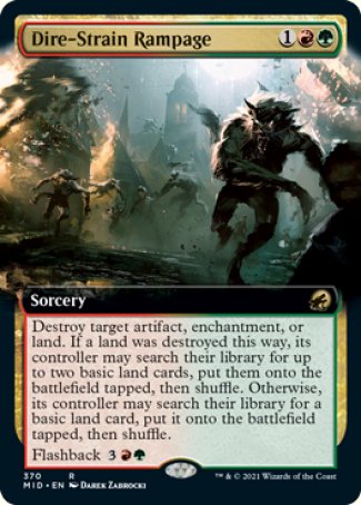 (370) Magic The Gathering Innistrad: Midnight Hunt: Extras Single: Dire-Strain Rampage  Rare