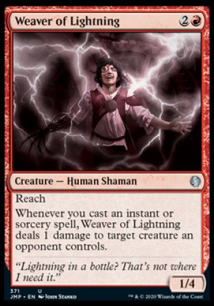 (371) Magic The Gathering Jumpstart Single: Weaver of Lightning Holo Uncommon