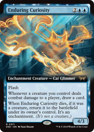 (371) Magic The Gathering Duskmourn: House of Horror: Extras Single: Enduring Curiosity (V.1) Holo Rare