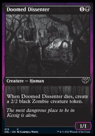 (373) Magic The Gathering Innistrad: Double Feature Single: Doomed Dissenter Holo Common