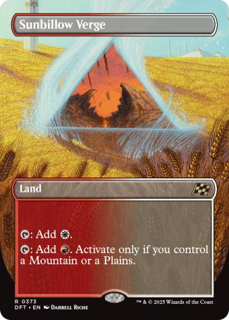 (373) Magic The Gathering Aetherdrift: Extras Single: Sunbillow Verge  Rare