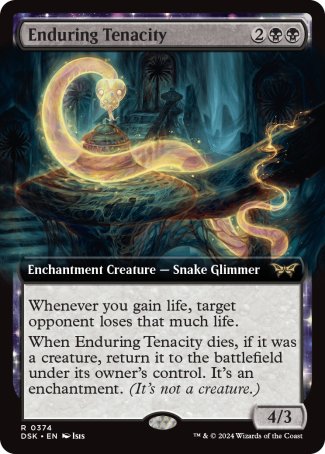 (374) Magic The Gathering Duskmourn: House of Horror: Extras Single: Enduring Tenacity (V.1)  Rare