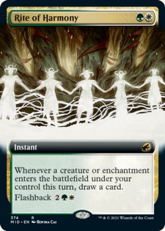 (374) Magic The Gathering Innistrad: Midnight Hunt: Extras Single: Rite of Harmony Holo Rare