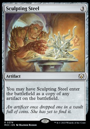 (374) Magic The Gathering Commander: March of the Machine Single: Sculpting Steel  Rare