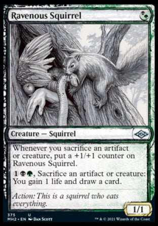 (375) Magic The Gathering Modern Horizons 2: Extras Single: Ravenous Squirrel  Uncommon