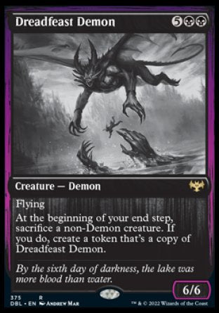 (375) Magic The Gathering Innistrad: Double Feature Single: Dreadfeast Demon  Rare