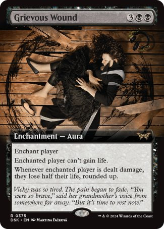 (375) Magic The Gathering Duskmourn: House of Horror: Extras Single: Grievous Wound Holo Rare