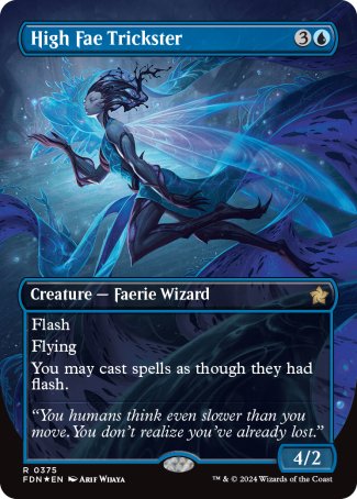 (375) Magic The Gathering Magic: The Gathering Foundations: Extras Single: High Fae Trickster (V.2)  Rare
