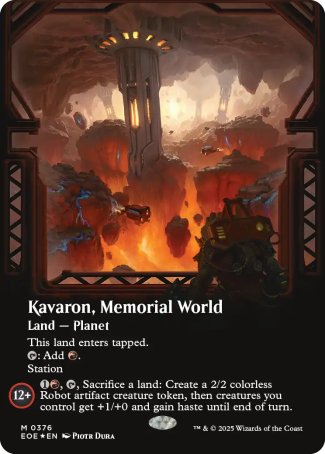 (376) Magic The Gathering Edge of Eternities: Extras Single: Kavaron, Memorial World (V.2) Holo Mythic
