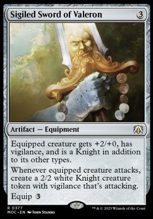 (377) Magic The Gathering Commander: March of the Machine Single: Sigiled Sword of Valeron  Rare