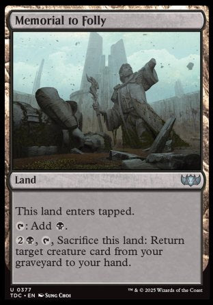 (377) Magic The Gathering Commander: Tarkir: Dragonstorm Single: Memorial to Folly  Uncommon