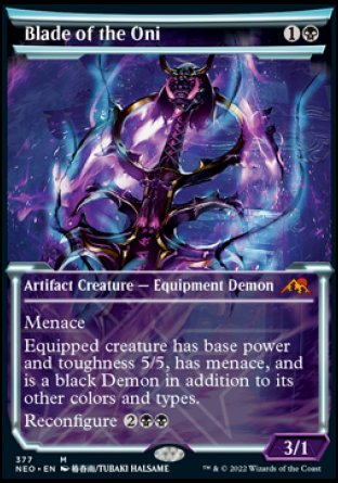 (377) Magic The Gathering Kamigawa: Neon Dynasty: Extras Single: Blade of the Oni (V.1)  Mythic