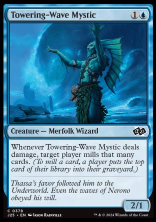 (378) Magic The Gathering Foundations Jumpstart Single: Towering-Wave Mystic  Common