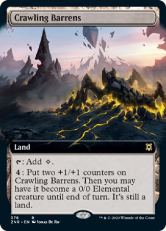 (378) Magic The Gathering Zendikar Rising: Extras Single: Crawling Barrens Holo Rare