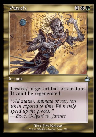 (378) Magic The Gathering Ravnica Remastered: Extras Single: Putrefy  Uncommon