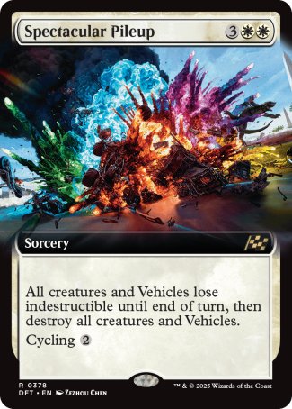 (378) Magic The Gathering Aetherdrift: Extras Single: Spectacular Pileup (V.1) Holo Rare