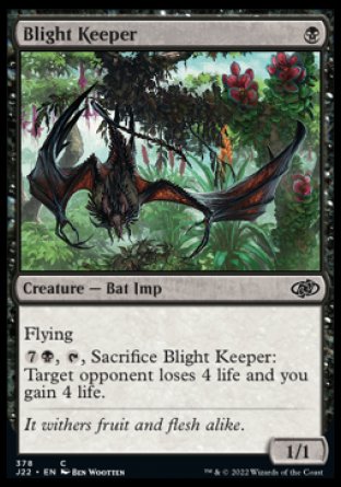 (378) Magic The Gathering Jumpstart 2022 Single: Blight Keeper  Common