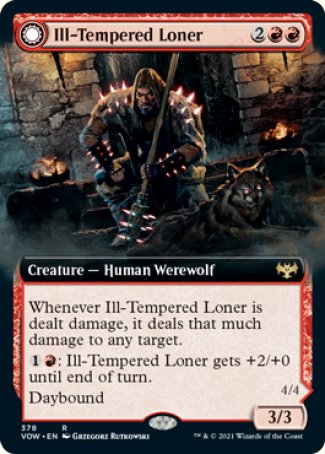 (378) Magic The Gathering Innistrad: Crimson Vow: Extras Single: Ill-Tempered Loner // Howlpack Avenger Holo Rare