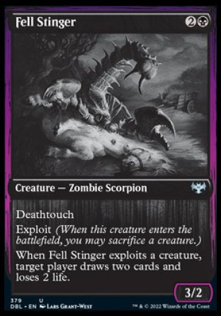 (379) Magic The Gathering Innistrad: Double Feature Single: Fell Stinger Holo Uncommon