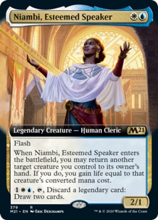 (379) Magic The Gathering Core 2021: Extras Single: Niambi, Esteemed Speaker Holo Rare