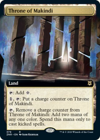 (379) Magic The Gathering Zendikar Rising: Extras Single: Throne of Makindi Holo Rare