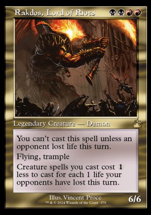 (379) Magic The Gathering Ravnica Remastered: Extras Single: Rakdos, Lord of Riots (V.2)  Holo Rare