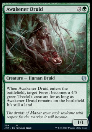 (379) Magic The Gathering Jumpstart Single: Awakener Druid Holo Uncommon