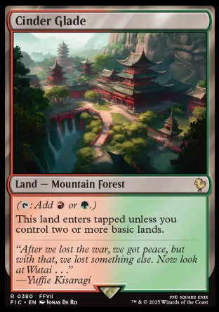 (380) Magic The Gathering Commander: Magic: The Gathering - FINAL FANTASY Single: Cinder Glade  Rare