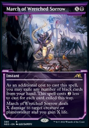 (380) Magic The Gathering Kamigawa: Neon Dynasty: Extras Single: March of Wretched Sorrow (V.1)  Rare