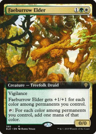 (380) Magic The Gathering Throne of Eldraine: Extras Single: Faeburrow Elder  Rare