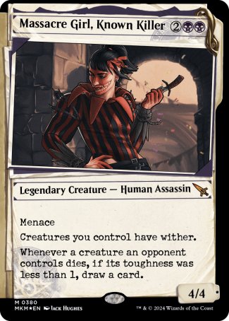(380) Magic The Gathering Murders at Karlov Manor: Extras Single: Massacre Girl, Known Killer (V.2)  Mythic