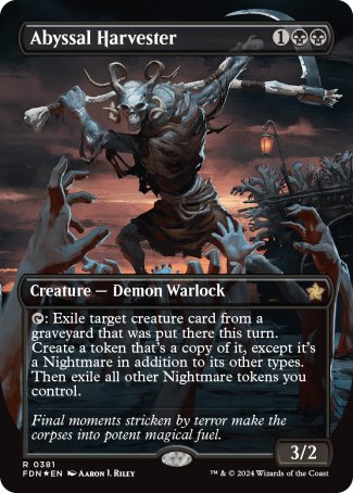(381) Magic The Gathering Magic: The Gathering Foundations: Extras Single: Abyssal Harvester (V.2)  Rare