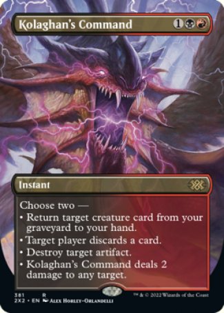 (381) Magic The Gathering Double Masters 2022: Extras Single: Kolaghan's Command (V.1)  Rare