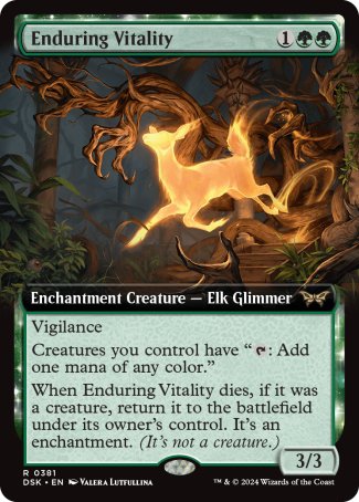 (381) Magic The Gathering Duskmourn: House of Horror: Extras Single: Enduring Vitality (V.1) Holo Rare