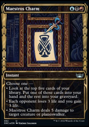 (382) Magic The Gathering Streets of New Capenna: Extras Single: Maestros Charm (V.2) Holo Uncommon