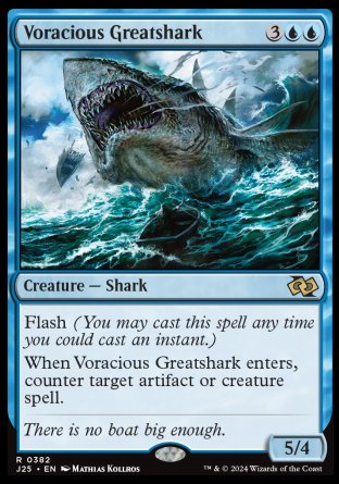 (382) Magic The Gathering Foundations Jumpstart Single: Voracious Greatshark  Rare