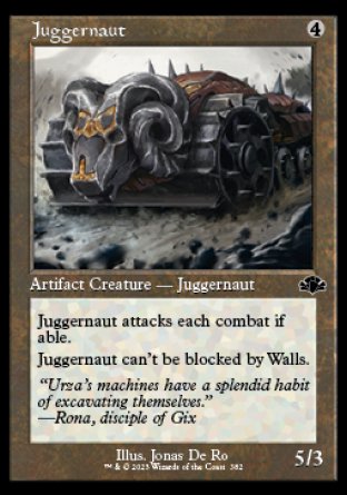 (382) Magic The Gathering Dominaria Remastered: Extras Single: Juggernaut  Common