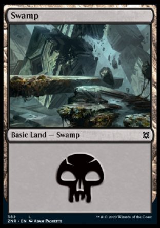 (382) Magic The Gathering Zendikar Rising: Extras Single: Swamp Holo Land