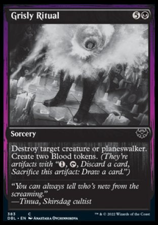 (383) Magic The Gathering Innistrad: Double Feature Single: Grisly Ritual  Common