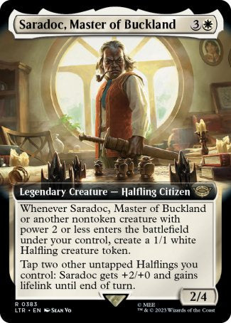 (383) Magic The Gathering The Lord of the Rings: Tales of Middle-earth: Extras Single: Saradoc, Master of Buckland (V.2)  Rare