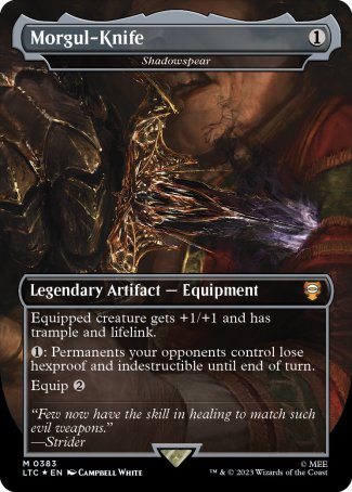 (383) Magic The Gathering Commander: The Lord of the Rings: Tales of Middle-earth: Extras Single: Shadowspear (V.2) Holo Mythic