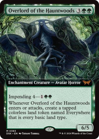 (383) Magic The Gathering Duskmourn: House of Horror: Extras Single: Overlord of the Hauntwoods (V.1) Holo Mythic