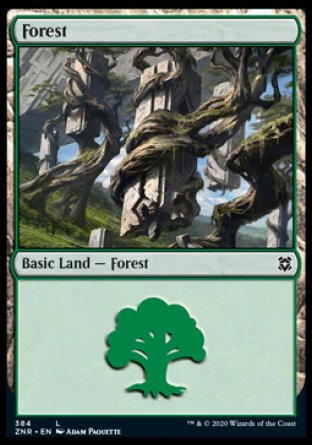 (384) Magic The Gathering Zendikar Rising: Extras Single: Forest Holo Land