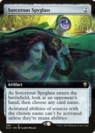 (384) Magic The Gathering Throne of Eldraine: Extras Single: Sorcerous Spyglass Holo Rare