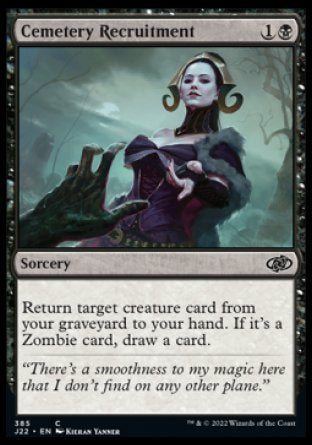 (385) Magic The Gathering Jumpstart 2022 Single: Cemetery Recruitment  Common