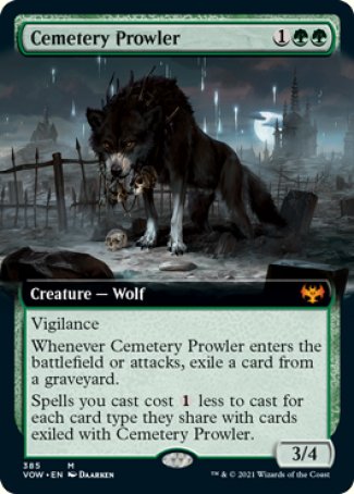 (385) Magic The Gathering Innistrad: Crimson Vow: Extras Single: Cemetery Prowler Holo Mythic
