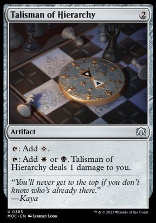 (385) Magic The Gathering Commander: March of the Machine Single: Talisman of Hierarchy  Uncommon