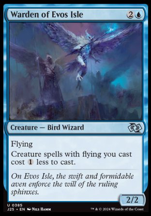 (385) Magic The Gathering Foundations Jumpstart Single: Warden of Evos Isle  Uncommon