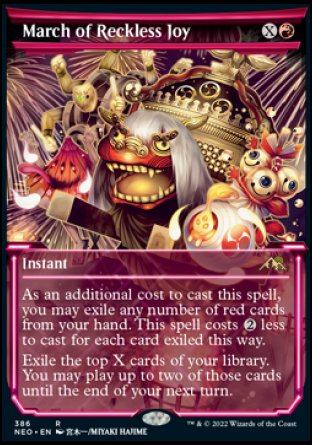 (386) Magic The Gathering Kamigawa: Neon Dynasty: Extras Single: March of Reckless Joy (V.1)  Rare